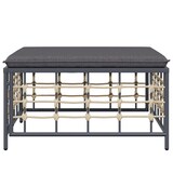 thumbnail of vidaXL Gartenhocker mit Dunkelgrauem Kissen Poly Rattan