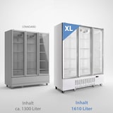 thumbnail of Frigorífico expositor para bebidas blanco 3 puertas vidrio abatibles 1610L ventilado 0 a 7°C LED con cerradura profesional Vaiotec Topline 12723