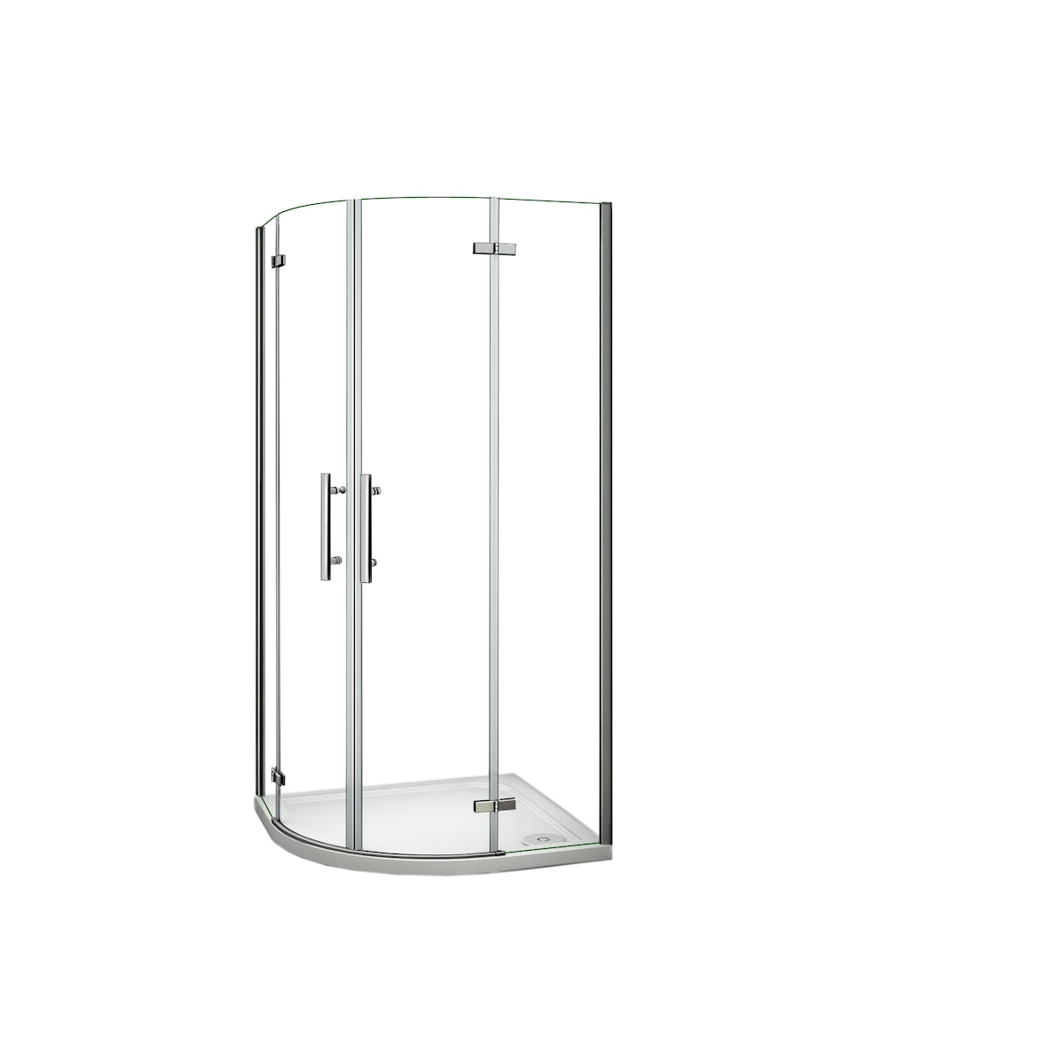 AICA Mampara de ducha curva abatible,cromado,vidrio antical 6mm,(770-785)x(770-785)x1950mm