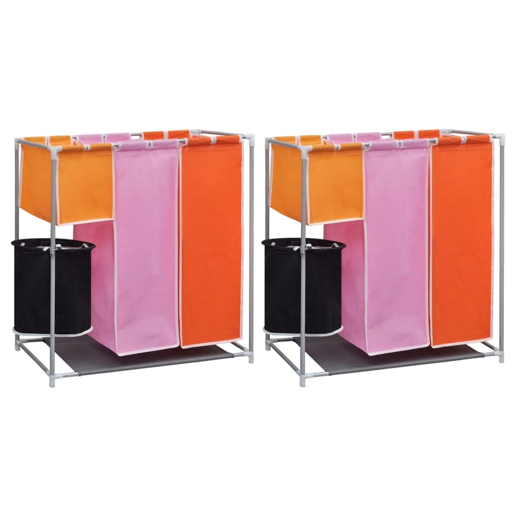 Helloshop26 - Cesti portabiancheria a 2 pezzi e 3 sezioni con vasca per il lavaggio 02_0006118