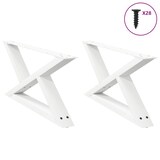 thumbnail of Helloshop26 - Lot de 2 pieds de table basse design moderne ajustable 70 x 30 cm en acier blanc 02_0056979