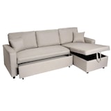 thumbnail of Hoekbank met bed box HWC-L17, bank L-vorm, ligvlak Nosag vering 228cm ~ beige