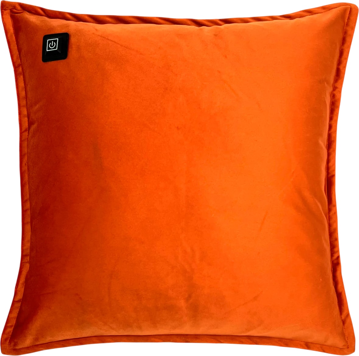 Kabelloses Heizkissen mit Akku (10.000mAh) - Samt Cognac - Wärmekissen 45x45cm inkl. 2,5m USB-Kabel