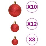 thumbnail of vidaXL 111-tlg. Weihnachtskugel-Set Rot Polystyrol