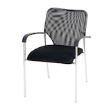 thumbnail of Set van 12 bezoekersstoelen Tulsa, stapelbare conferentiestoel, stof/textiel ~ zitting zwart, rugleuning zwart