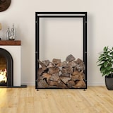 thumbnail of DELUKE® Kaminholzregal innen Metall SATLO für Feuerholz Brennholzregal innen Kaminholzständer Kaminholzhalter FeuerholzregalSchwarz, 25x100x150cm