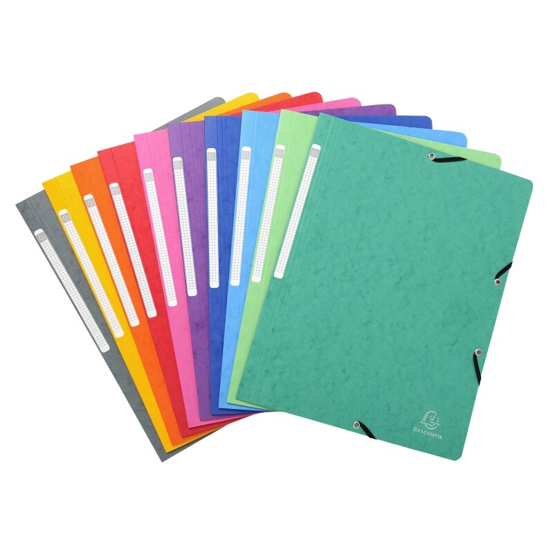 Exacompta Eckspannmappe aus Manila-Karton 400g/qm, für Format DIN A4. sortiert