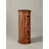thumbnail of Design Sideboard Sheesham Massivholz 35x85x35 cm, Schränkchen mit 4 Schubladen, Schmaler Beistellschrank Massiv, Mini Kommode