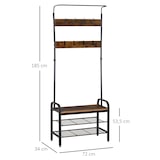 thumbnail of HOMCOM Perchero Metálico de Pie Zapatero 3 Estantes 8 Ganchos Colgador Pasillo