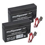 thumbnail of 2x Multipower Blei-Akku MP0,8-12H Pb 12V 0,8Ah Heim und Haus Stecker Rollladen