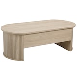 thumbnail of Table basse ovale avec plateau relevable effet bois clair