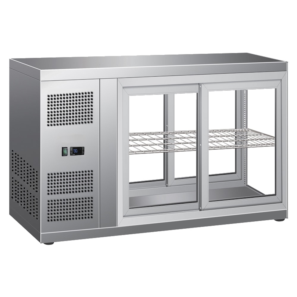 Horizontale gekühlte vitrine auf theke flachglas - 910x510x550 mm - 180 W 230/1V - 13RVF915 Eurast