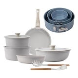 thumbnail of BERGNER - 10-teiliges Kochgeschirr-Set aus Aluminiumguss mit Antihaftbeschichtung, mit abnehmbarem Griff und 3 runden Backformen (Ø12/Ø18/Ø22cm)