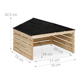 thumbnail of Relaxdays Mähroboter Garage, Holz, HxBxT: 52,5 x 79 x 74 cm, Satteldach, Rasenmäher Haus, Robotergarage, natur/schwarz