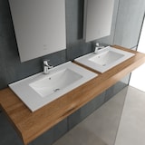 thumbnail of Alpenberger Gäste WC Waschtisch | Waschbecken 70 cm Breit | Einbauwaschbecken Aufsatzwaschbecken Eckig | Keramik Handwaschbecken mit Nano und Überlauf