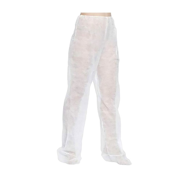 MONOUSO - Pantalone Trattamento Pressoterapia in TNT di PP Bianco (100 Pezzi)