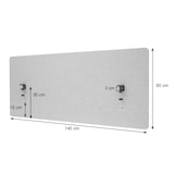 thumbnail of Akustik-Tischtrennwand HWC-G75, Büro-Sichtschutz Schreibtisch Pinnwand, doppelwandig Stoff/Textil ~ 60x140cm braun-grau