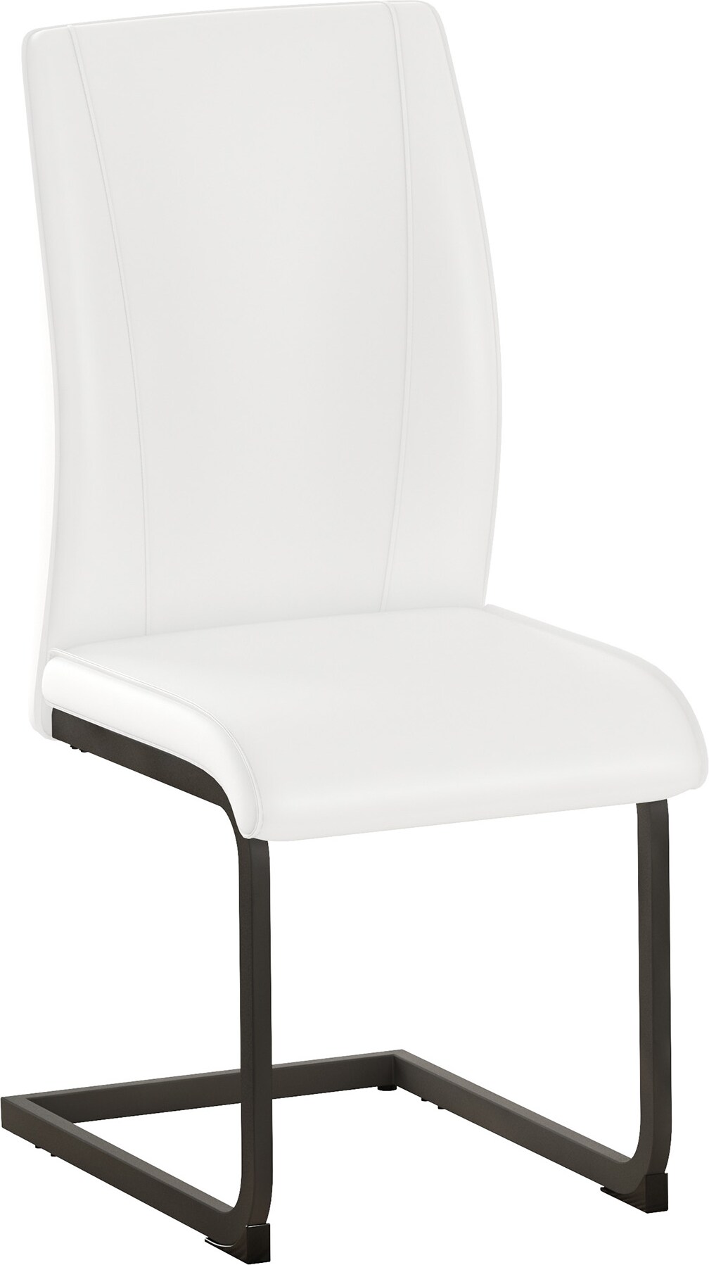 Esszimmerstuhl Set 2er Kunstleder Weiß+Schwarz 99x44x45 cm mit ergonomischer Rückenlehne, stabilem Metallgestell, modernem Design