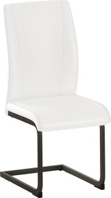 thumbnail of Esszimmerstuhl Set 2er Kunstleder Weiß+Schwarz 99x44x45 cm mit ergonomischer Rückenlehne, stabilem Metallgestell, modernem Design
