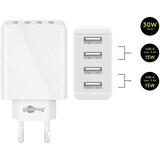 thumbnail of 4-fach USB-Ladegerät, mehrfach USB-Ladegerät, 30W, lädt bis zu 4 Geräte gleichzeitig, weiß