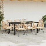 thumbnail of vidaXL 9-tlg. Garten-Essgruppe mit Kissen Braun Poly Rattan Glas
