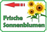 thumbnail of Sonnenblumen Verkaufsschild mit Pfeil links Hofladen Verkaufsförderung A3 Rückseite selbstklebend