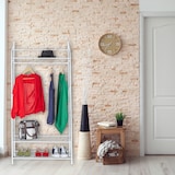 thumbnail of Relaxdays Kleiderständer Metall, Garderobenständer Vintage, HxBxT: 161 x 78 x 36 cm, 3 Ablagen & Kleiderstange, weiß