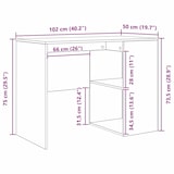 thumbnail of vidaXL Schreibtisch mit Regal Weiß 102 x 50 x 75 cm Holzwerkstoff