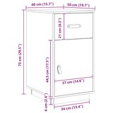 thumbnail of vidaXL Schreibtisch-Schrank Weiß 40x50x75 cm Massivholz Kiefer