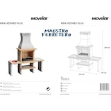 thumbnail of MF - Grillkamin Modell New Azores Plus XL (Grau, Orange - 210 x 81 x 250 cm) REF: 3509/5 - Für Außenbereich