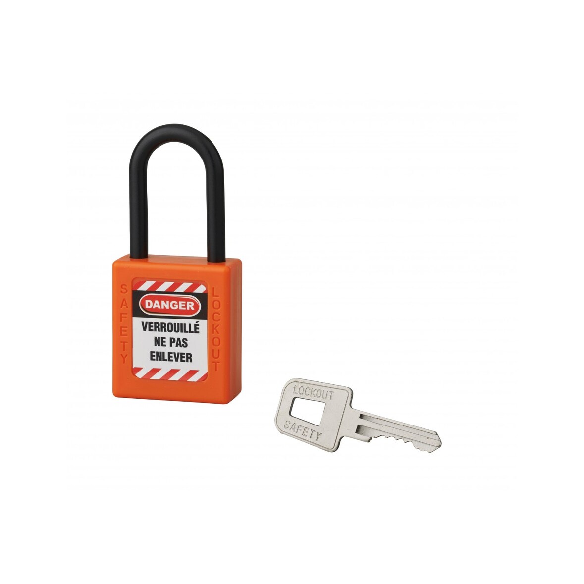 Cadenas de consignation LOTO Lockout Tagout 40 mm anse nylon Ø 6 x 38 mm orange