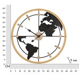 thumbnail of Orologio rotondo da parete in metallo e legno nero e marrone Ø cm 60x5