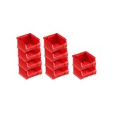 thumbnail of PROREGAL 10x Rote Sichtlagerbox 1.0 | HxBxT 6x10x10cm | 0,4 Liter | Sichtlagerbehälter, Sichtlagerkasten, Sichtlagerkastensortiment