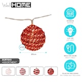 thumbnail of WellHome - 10er LED-Weihnachtslichterkette mit Dekokugeln in Rot und Weiß, ø5cm