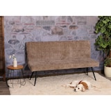 thumbnail of Sitzbank HWC-K16, Esszimmerbank Bank Polsterbank, Rückenlehne Stoff/Textil Chenille Metall 160cm ~ braun