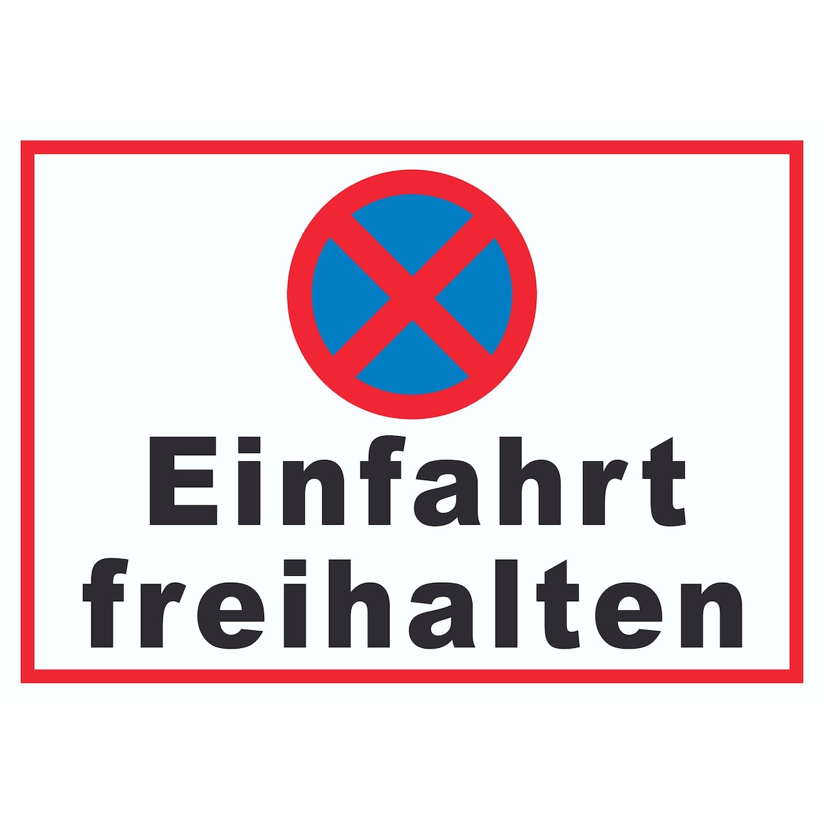 Parken verboten Einfahrt freihalten waagerecht Schild A4 (210x297mm)