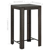 thumbnail of vidaXL Garten-Bartisch Braun 60,5x60,5x110,5 cm Poly Rattan