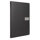 thumbnail of Securit® Menukaart A4 "Leather" - Zwart - Lijn "Royal" - 100% ecologisch leer - Plaat "Menu" + blanco plaat inbegrepen - 4 zijden