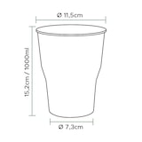 thumbnail of MONOUSO - Copo de Plastico PP Reutilizável Transparente 1000ml/1L (500 Uds)