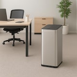 thumbnail of WellHome - Edelstahl-Abfalleimer mit automatischem Sensor und Flügeldeckel, Metallicfarbe, 70 l – 41 x 26,5 x 77 cm