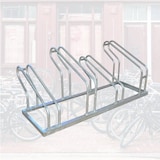 thumbnail of BRASQ Fietsenrek voor 4 Fietsen - Fietsentandaard - Fietsrek - Fietsbeugel voor Vloer Inclusief bevestigingsmateriaal - Zilver