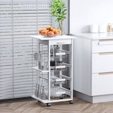 thumbnail of Carrito de Cocina con Ruedas Carro Multiusos con Cajón 4 Cestas Extraíbles de Metal y Bastidores Laterales 47x37x83 cm Blanco