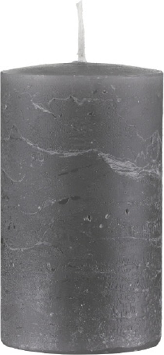 durchgefärbte Rustic Kerzen Grau 80 x Ø 60 mm, 1 Stück
