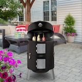 thumbnail of Relaxdays Smoker 3in1, zum Grillen, Räuchern & Garen, Thermometer & Luftabzug, BBQ Räuchertonne: ∅ 40 cm, Stahl, schwarz