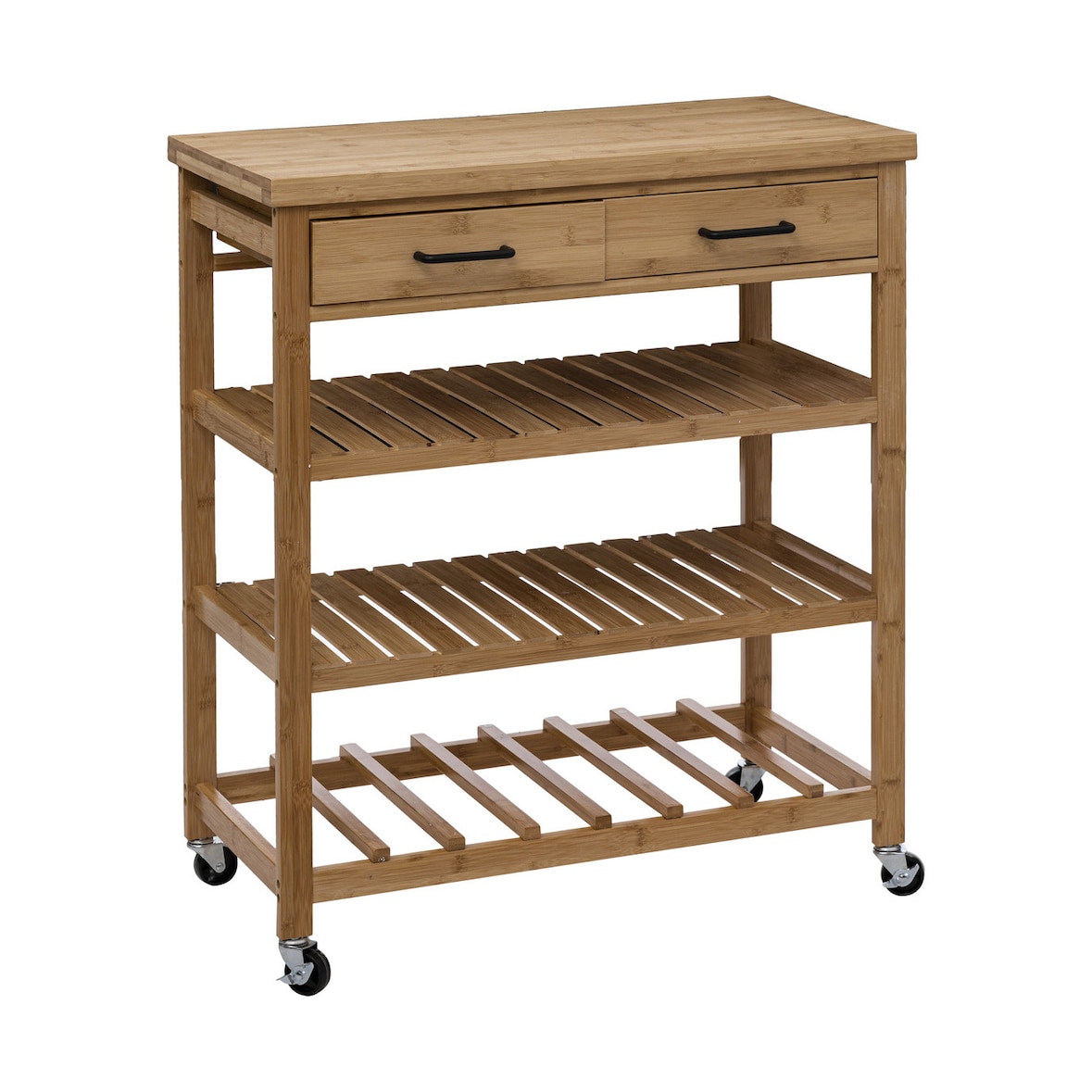Desserte roulante grand modèle en Bambou H 90 cm