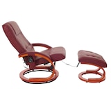 thumbnail of BERLINLODGE Massage-Fernsehsessel inkl. Fußhocker bequem und gemütlich, HxBxT 98x66x89 cm, Massagefunktion, Kunstleder, Bordeaux