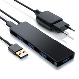 thumbnail of Primewire USB 3.2 Hub mit Netzteil, Ultra Slim 4-Port Verteiler, Datenhub für PC PS4 Notebook Netbook Laptop Ultrabook Tablet-PC MacBook, Bus-Powered