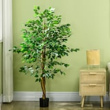 thumbnail of HOMCOM ficus artificial con maceta 150 cm planta artificial con 882 hojas para interiores decoración en salón oficina casa verde