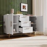 thumbnail of Merax Kommode, Weiß Türkommoden mit Schubkasten, Verstellbare Ablage, für Wohnzimmer Schlafzimmer, Weiß-H75/B120/T40 cm