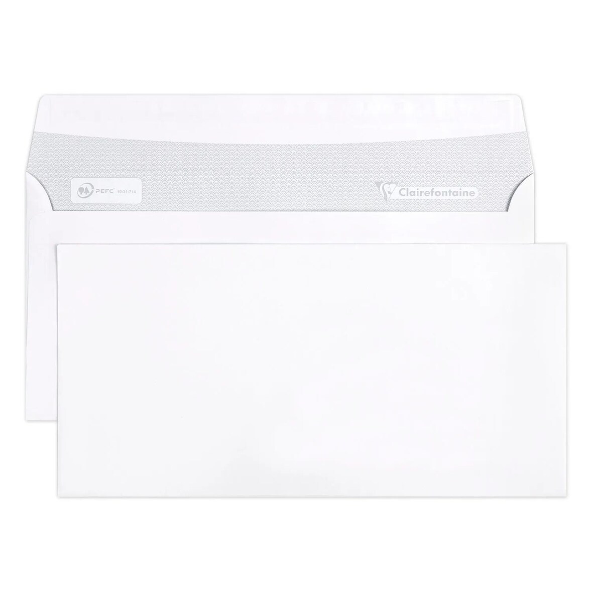 Clairefontaine 500x Umschläge haftklebend 110x220mm/DL, 80g - Weiß 5945C